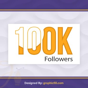 100K Followers Clipart Vector PNG File Free Download