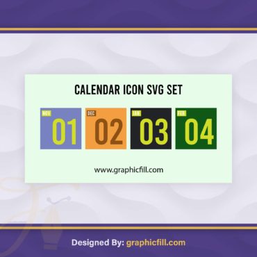 Colorful Date Calendar Icon Set SVG File Free Download