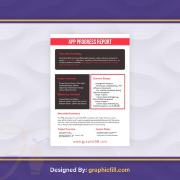 Dynamic App Progress Report PSD Template Free Download