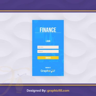 Finance App Login Screen UI PSD Template Free Download