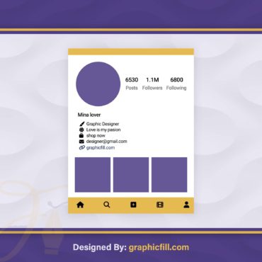 Royalty Free Instagram Business Card PSD Template